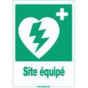 Autocollant 'Site équipé' Signalétique défibrillateur