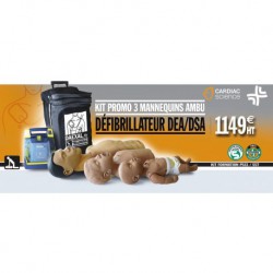 KIT PROMOTION 3 MANNEQUINS AMBU et DEFIBRILLATEUR DEA/DSA
