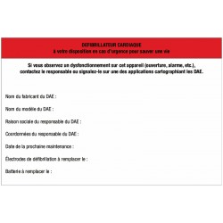 DEF501 - Etiquette de maintenance pour défibrillateur x 3