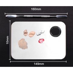 Plaque et spatule inox pour maquillage secourisme
