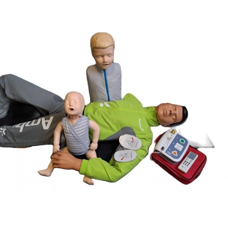 3 mannequins et défibrillateur pour entreprise et lycée professionnel