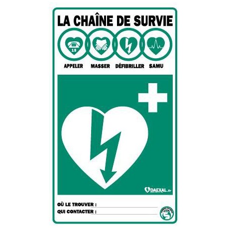 Autocollant CHAÎNE DE SURVIE Autocollant CHAÎNE DE SURVIE