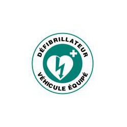 Autocollant VEHICULE EQUIPE DEFIBRILLATEUR