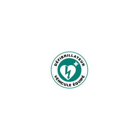 Autocollant VEHICULE EQUIPE DEFIBRILLATEUR