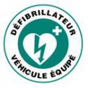 Autocollant VEHICULE EQUIPE DEFIBRILLATEUR